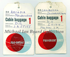 P and O-Orient Lines Baggage Labels